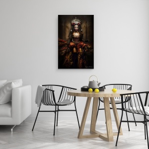 Tablou canvas - Doamna Noptii, Regina, Printesa, Moda, Negru, Intuneric, 40 x 60 cm - Img 4