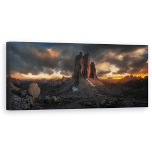 Tablou Canvas - Dolomiti, Munti, Ceata, Alpi, Lacul Lavaredo, 30 x 90 cm
