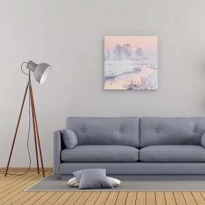 Tablou canvas - Drumul Spre Soare, Peisaj, Lumina, Rasarit De Soare, Apa, Rau, 60 x 60 cm - Img 2