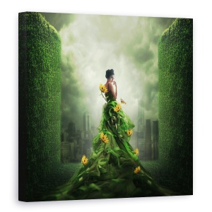 Tablou canvas - Du-Te, Verde, Verde, Editare Creativa, Supererou, Zeita, Floare, 60 x 60 cm