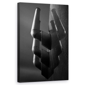 Tablou canvas - Dublu Trei, Tevi, Abstract, Metal, Alb-Negru, 50 x 80 cm
