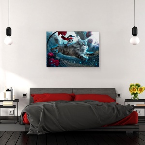 Tablou canvas - Eroul, Pisica, Soarece, Zorro, Umplut, 40 x 60 cm - Img 3