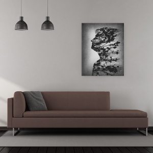 Tablou canvas - Esenta Vietii, Alb-Negru, Figura, Profil, 60 x 75 cm - Img 2
