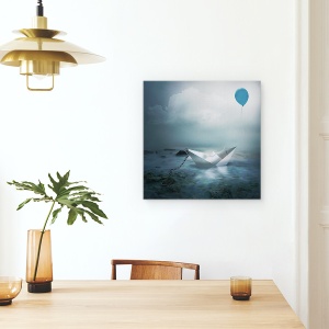 Tablou canvas - Fara Optiuni, Vapor, Hartie, Barca De Hartie, 90 x 90 cm - Img 4