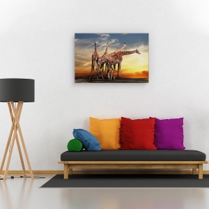 Tablou canvas - Fara titlu, Flori, Apus De Soare, Nori, Safari, 60 x 90 cm - Img 2