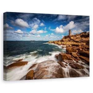 Tablou canvas - Farul din Ploumanac'h, Peisaj, Bretagne, Franta, Coasta, 40 x 60 cm