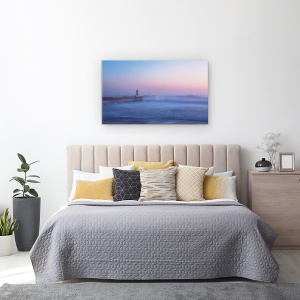 Tablou canvas - Farul Din Porto, Portugalia, Amurg, Apus De Soare, Maro, 50 x 80 cm - Img 3