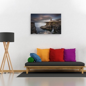 Tablou canvas - Farul Pe Stanci, Peisaj Marin, Munte, 40 x 60 cm - Img 2