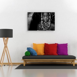 Tablou canvas - Fata din Mursi, Oameni, Femeie, Indigen, Africa, 80 x 120 cm - Img 2