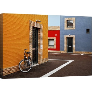 Tablou canvas - Fatade Colorate, Culori, Fatade, Arhitectura, Modern, Rosu, 50 x 80 cm