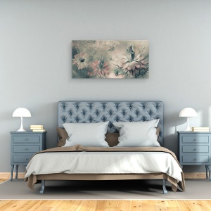 Tablou canvas - Fecioarele Ll, Macro, Prim-Plan, Flori, Nigella, Natura Moarta, 50 x 100 cm - Img 3