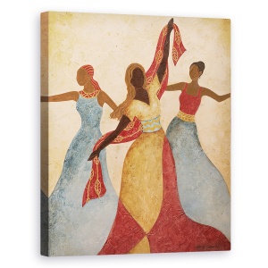 Tablou canvas - Femei Africane Dansand 1, 60 x 75 cm