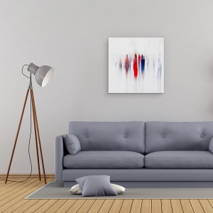 Tablou canvas - Femeie In Rosu, Punct, Pata, Editare Creativa, Punct, Multime, 90 x 90 cm - Img 2