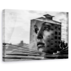 Tablou canvas - Fereastra, Portret, Fata, Femeie, Model, 60 x 90 cm