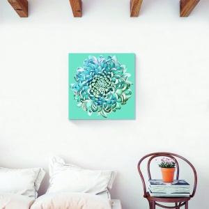 Tablou canvas floral albastru 60x60 cm
