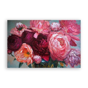 Tablou Canvas - Floral, Flori, Bujori, Primavara, Pictura, 40 x 60 cm