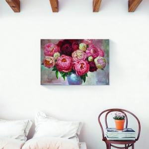Tablou decorativ canvas cu bujori de primăvară