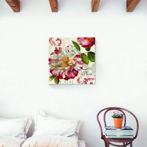 Tablou canvas floral cu trandafiri albi și roșii, 60x60 cm