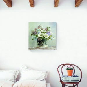 Tablou decorativ floral vintage pe canvas 60x60 cm