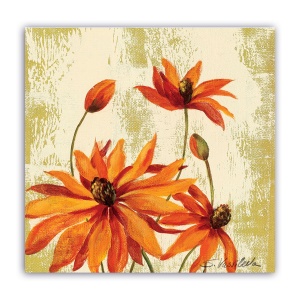 Tablou Canvas - Floral, Vintage, Portocaliu, 60 x 60 cm
