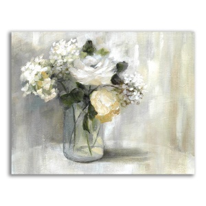 Tablou Canvas - Flori albe, Floare, Vaza, Primavara, 60 x 75 cm