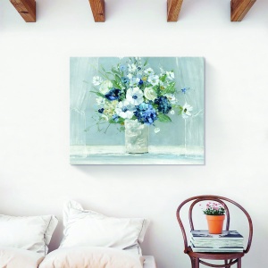 Tablou decorativ canvas flori albe în vază 60x75 cm