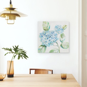 Tablou canvas - Flori, Hortensie, Albastru, Pictura II, 60 x 60 cm - Img 3