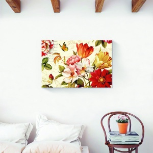 Tablou decorativ flori canvas cu lalele și gerbera 80x120 cm