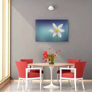 Tablou canvas - Floria Paradisului, Natura moarta, Turcoaz, Simplitate, Minimalism, 80 x 120 cm - Img 4