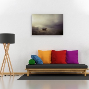 Tablou canvas - Forever Este Compus Din Nou , Caini, Elba, Hamburg, Ceata, Animale, 60 x 90 cm - Img 2