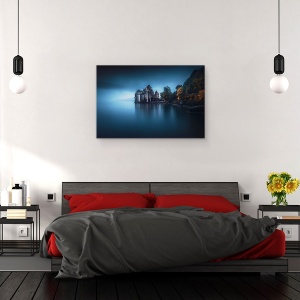 Tablou canvas - Fortificatia In Lumina, Lac, Elvetia, Castel, Calatorie, Geneva, 40 x 60 cm - Img 3