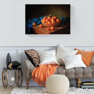 Tablou canvas fructe caise în tonuri calde, 60x90 cm
