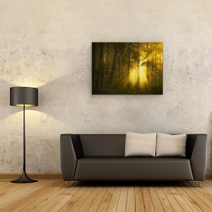 Tablou canvas - Galben, Peisaj, Soare, Dimineata, Rasarit De Soare, 75 x 100 cm - Img 2