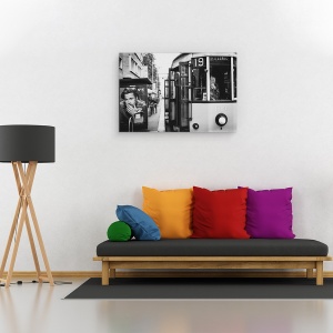 Tablou canvas - Ganduri, Strada, Grijuliu, Poster, Tramvai, 60 x 90 cm - Img 2