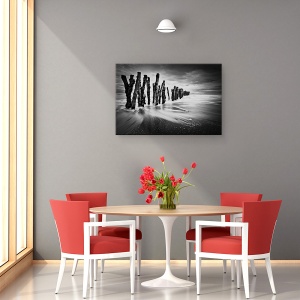 Tablou canvas - Graffiti Din Lemn, Plaja, Peisaj Marin, Surf, Apa, 40 x 60 cm - Img 4