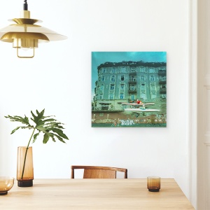 Tablou canvas - Hamburg, Apa, Hamburg, Rosu, Canoe, Actiune, 90 x 90 cm - Img 4