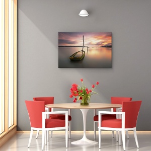 Tablou canvas - Iluzii, Peisaj, Barca, Linistita, Armonie, 80 x 120 cm - Img 4