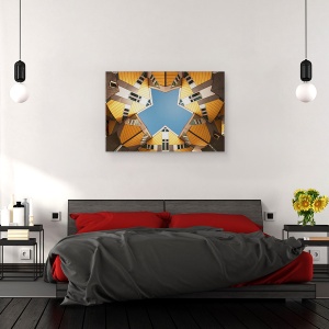 Tablou canvas - Imbratisand Cerul Albastru, Arhitectura, Rotterdam, Piet Blom, Cub, Case, 40 x 60 cm - Img 3