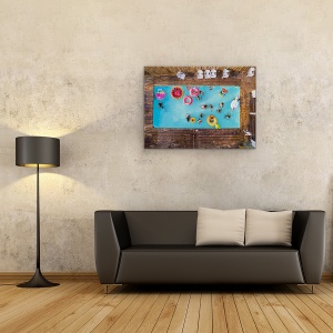 Tablou canvas - Imn Pentru Week-End, Aeriana, Piscina, Sarbatori, Vacanta, Statiune, 60 x 80 cm - Img 2