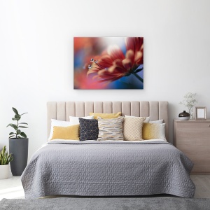 Tablou canvas - In Cel Mai Mare, Macro, Cadere, Apa, Floare, Reflectie, Perla, 75 x 100 cm - Img 3