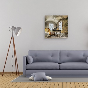 Tablou canvas - In Ceruri, Scaun, Pian, Pian, Muzica, Performanta, 90 x 90 cm - Img 2