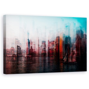 Tablou canvas - In Manhattan, Abstract, New York, Rosu, 50 x 80 cm