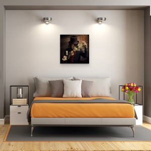 Tablou canvas - Incearca-Ti Norocul, Joaca, Vechi, Clasic, Palarie, 90 x 90 cm - Img 3