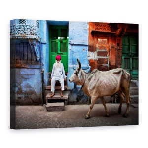 Tablou canvas - India, Jodhpur, Calatorie, Albastru, Om, 60 x 80 cm