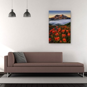 Tablou Canvas - Inflorit, Rasarit De Soare, Munte, Floare, Ceata, Dimineata, 60 x 90 cm - Img 2