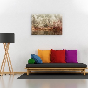 Tablou canvas - Inghetat, Peisaj, Iarna, Copaci, Lac, 40 x 60 cm - Img 2