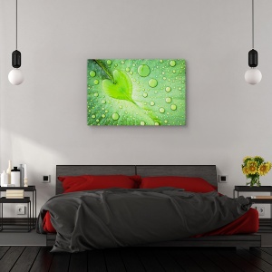 Tablou canvas - Inima, Abstract, Picatura, Frunze, Verde, 80 x 120 cm - Img 3