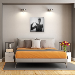 Tablou canvas - Inima Peste Cap, Mana, Degetele, Fata, 60 x 60 cm - Img 3