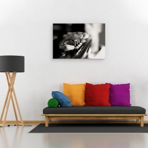 Tablou canvas - Jucator, Muzician, Trompeta, Instrument, Persoana, 40 x 60 cm - Img 2