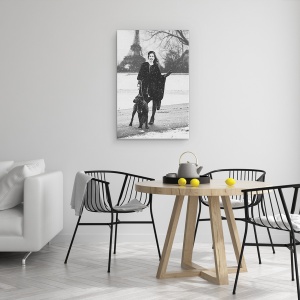 Tablou canvas - La Paris, Conceptual, Franta, Alb-Negru, Eiffel, 40 x 60 cm - Img 4